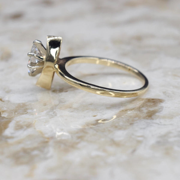 Vintage 14k Gold .50 ct Marquise Cut Diamond Ring c.1970s