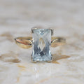 Vintage Mid-Century 14k Gold 3.70 ct Aquamarine Ring