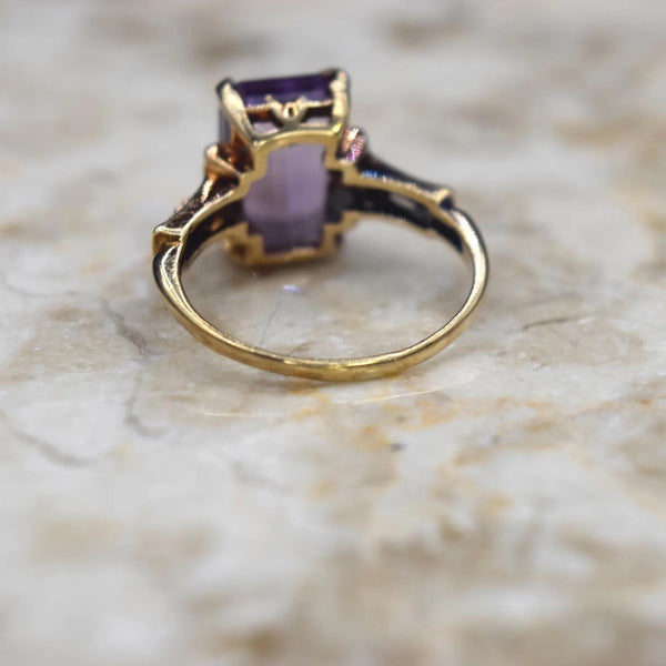 Vintage 14k Gold Amethyst Ring c.1940s