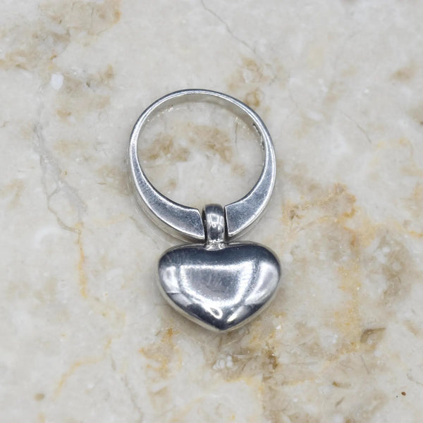 Vintage Sterling Silver Kinetic Heart Ring