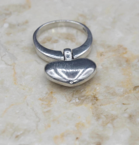 Vintage Sterling Silver Kinetic Heart Ring