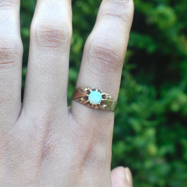 Antique Victorian 14k Gold Opal Ring c.1880s