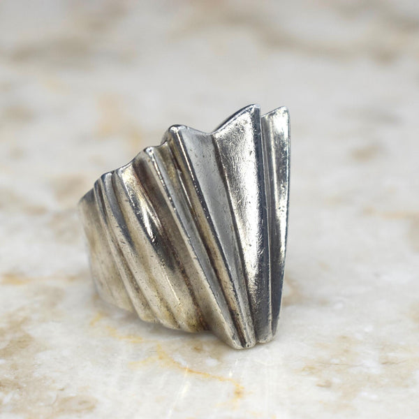 Vintage Art Deco Sterling Silver Geometric Ring c.1930s