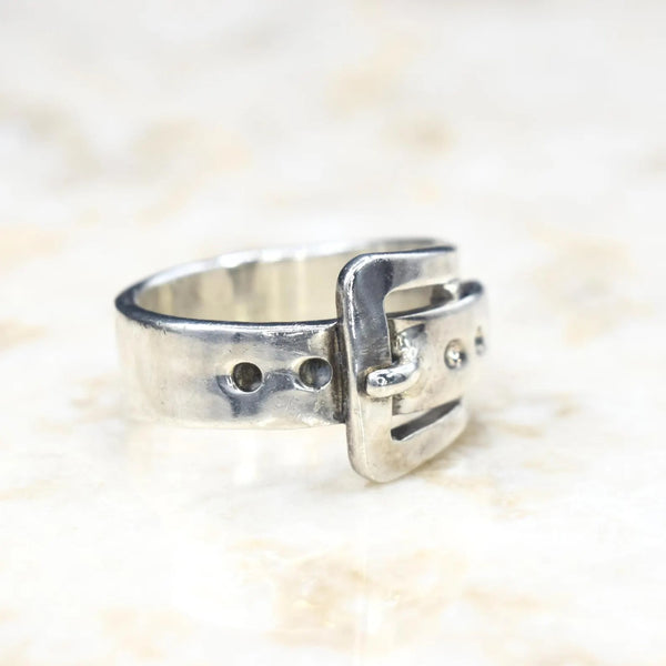 Vintage Mexican Silver Buckle Ring c.1970s