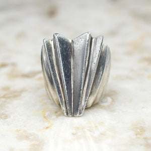 Vintage Art Deco Sterling Silver Geometric Ring c.1930s