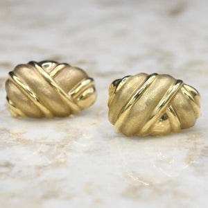 Vintage Puffed 14k Gold Earrings c.1980s