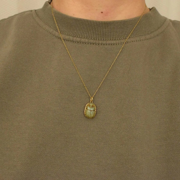 Vintage Egyptian Scarab Charm Set in 14k Gold c.1970s