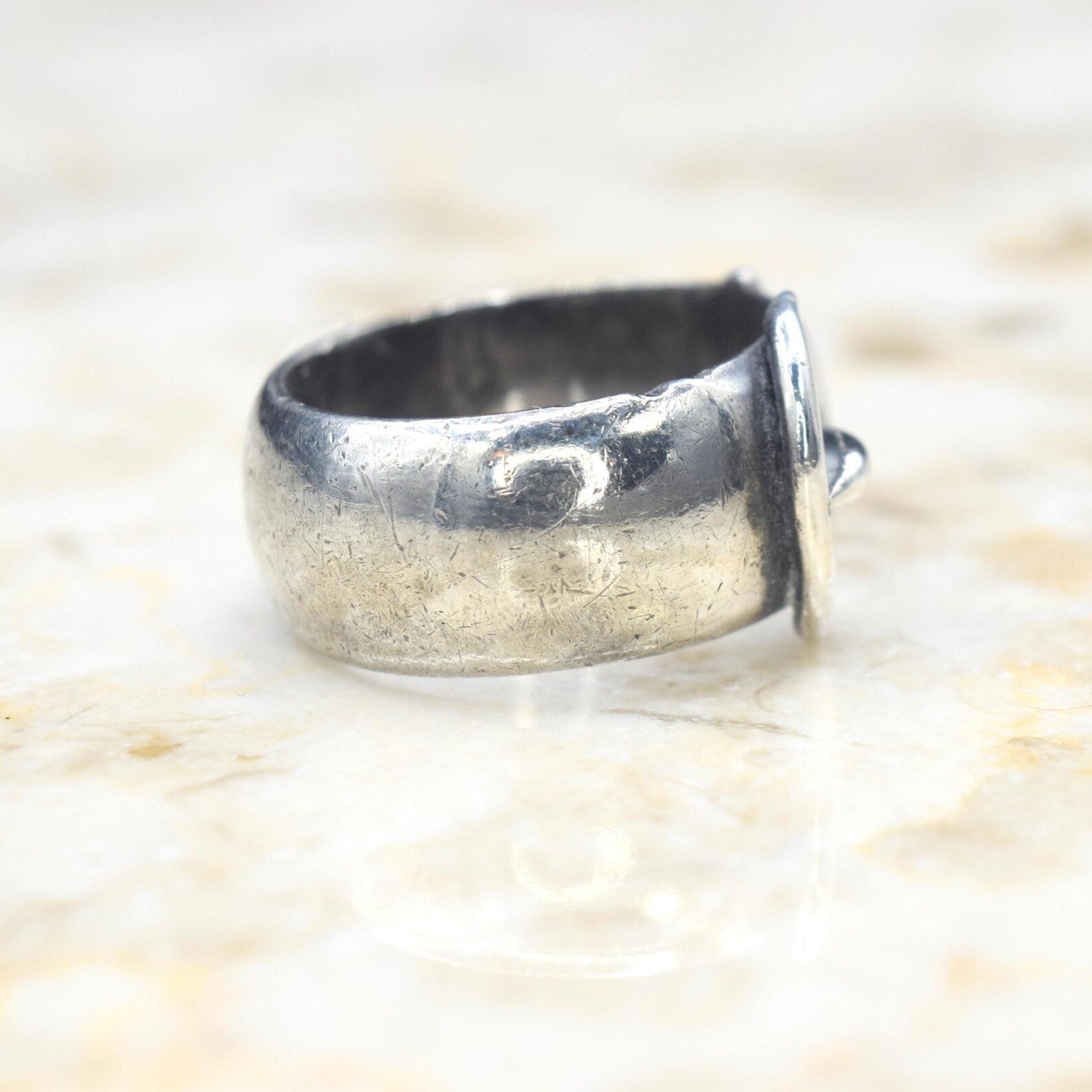 Antique Victorian Sterling Silver Buckle Garter Belt Ring c.1890s LUXXOR Vintage Antique Victorian Sterling Silver Buckle Garter Belt Ring c.1890s LUXXOR Vintage