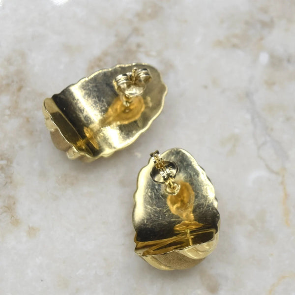 Vintage Puffed 14k Gold Earrings c.1980s