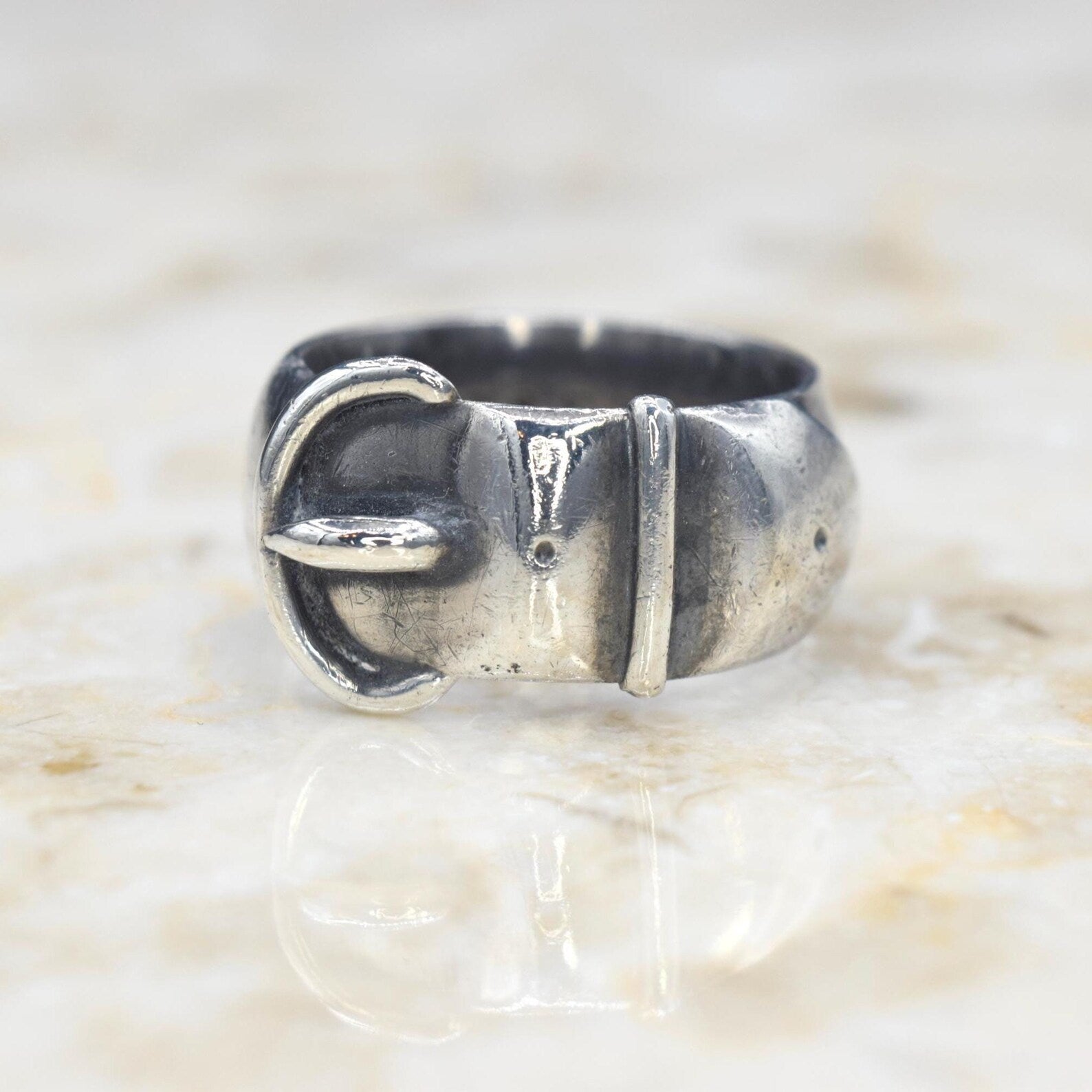 Antique Victorian Sterling Silver Buckle Garter Belt Ring c.1890s LUXXOR Vintage Antique Victorian Sterling Silver Buckle Garter Belt Ring c.1890s LUXXOR Vintage