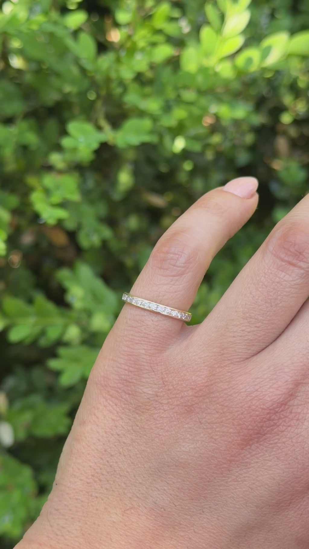 Vintage 14k Yellow Gold Natural Diamond Eternity Band c.1940s