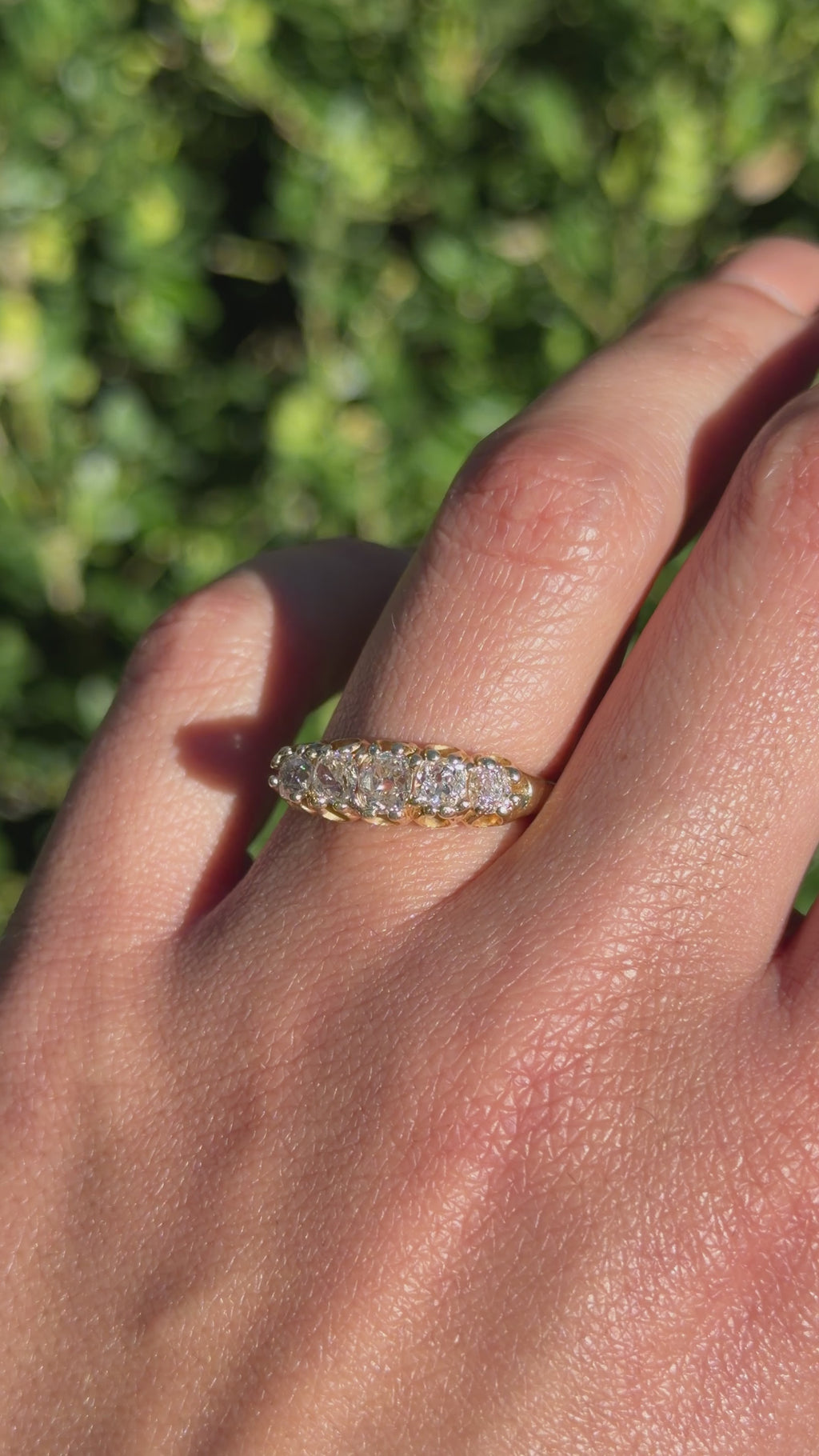 Antique Victorian 18k Gold 1.20ctw Old Mine Cut Diamond Ring