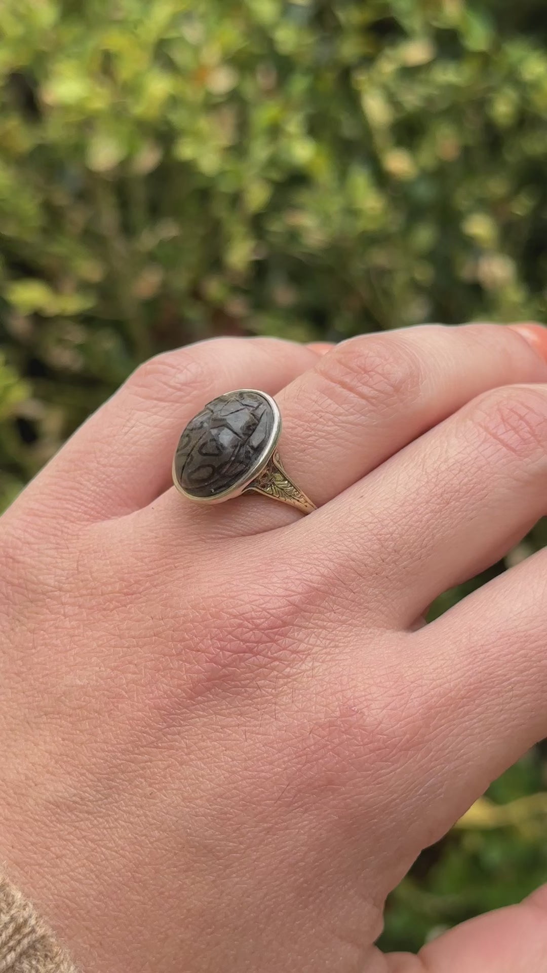 Antique Art Deco Egyptian Revival Scarab Ring c.1920s