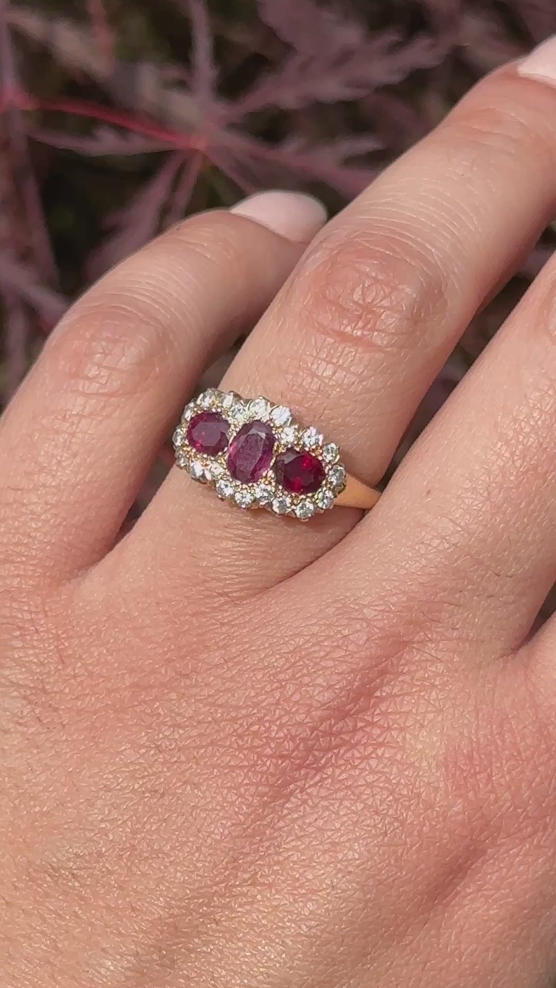 Vintage 14k Gold Ruby and Diamond Ring c.1940s