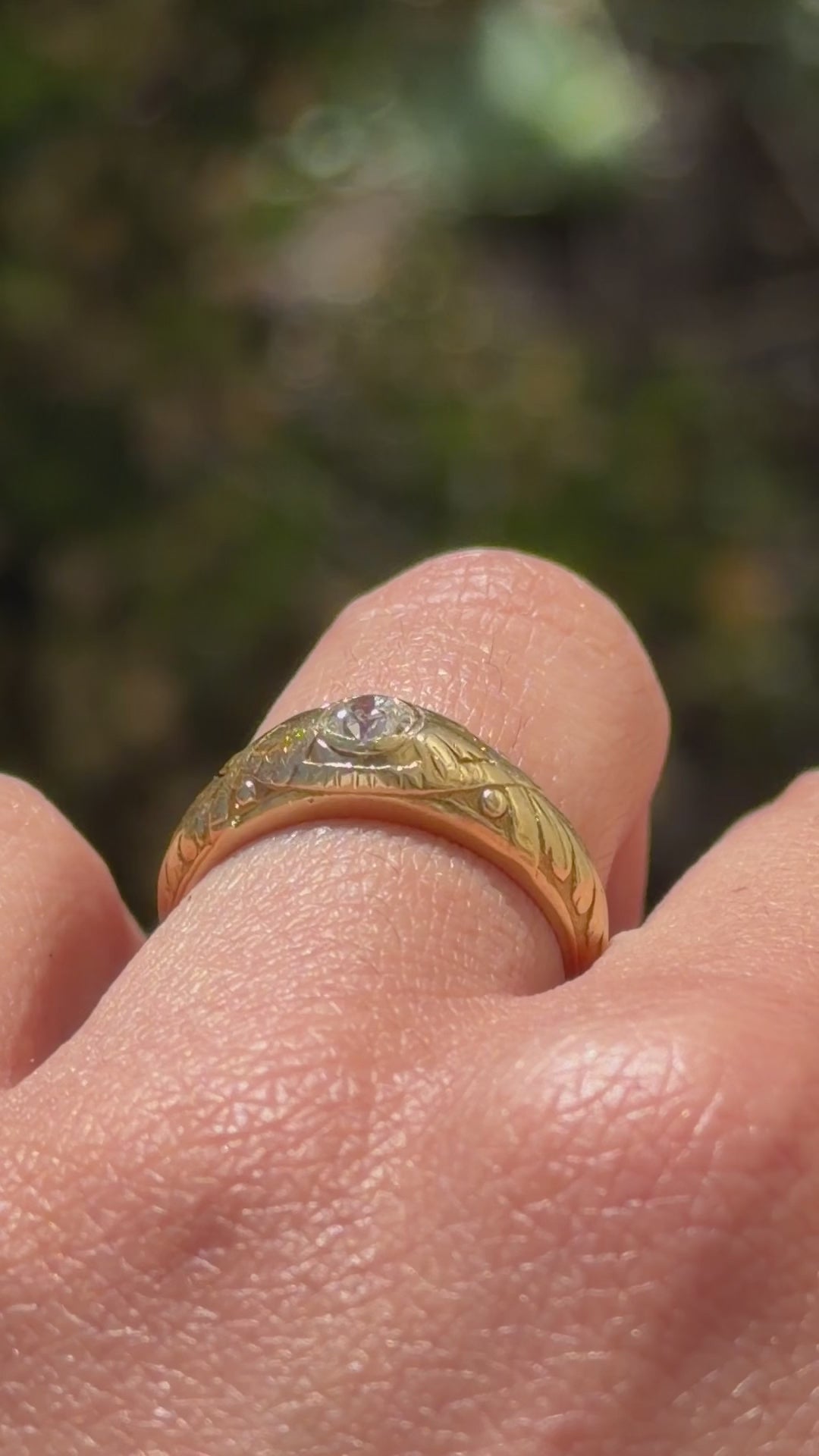 Antique Victorian French 18k Gold .33ct Old Mine Cut Diamond Ring c.1880s