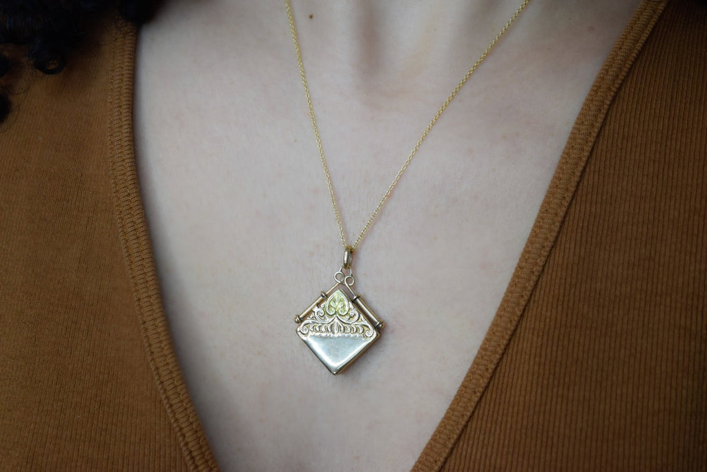 Antique Victorian 14k Rose Gold Locket with Monogram