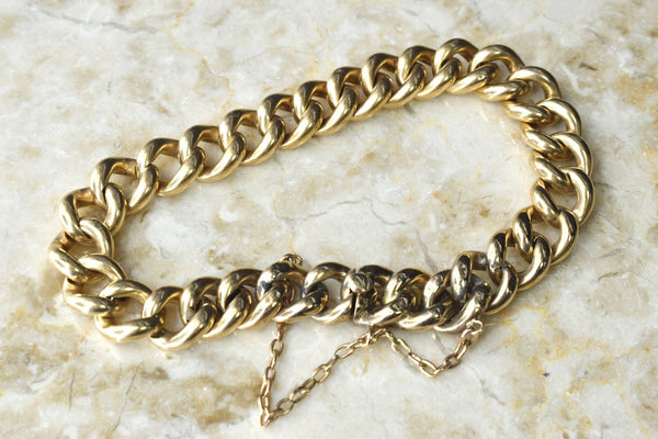 Antique Russian Hallmarked 14k Gold Chain Bracelet