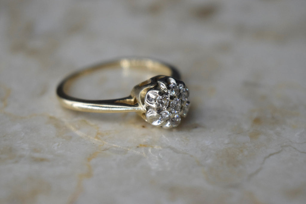 Vintage Mid-Century Diamond Cluster Ring