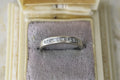 Vintage 14k White Gold Band with Princess Cut Diamonds c.1990s