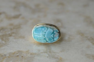 Vintage 14k Gold Scarab Ring c.1970s