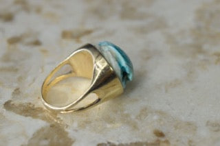 Vintage 14k Gold Scarab Ring c.1970s