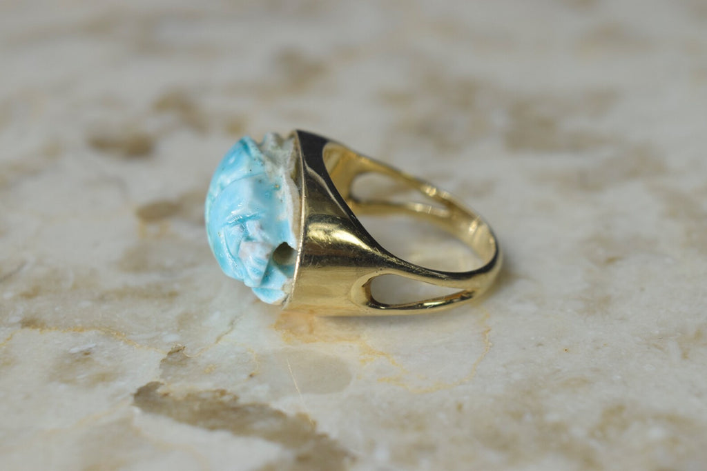 Vintage 14k Gold Scarab Ring c.1970s