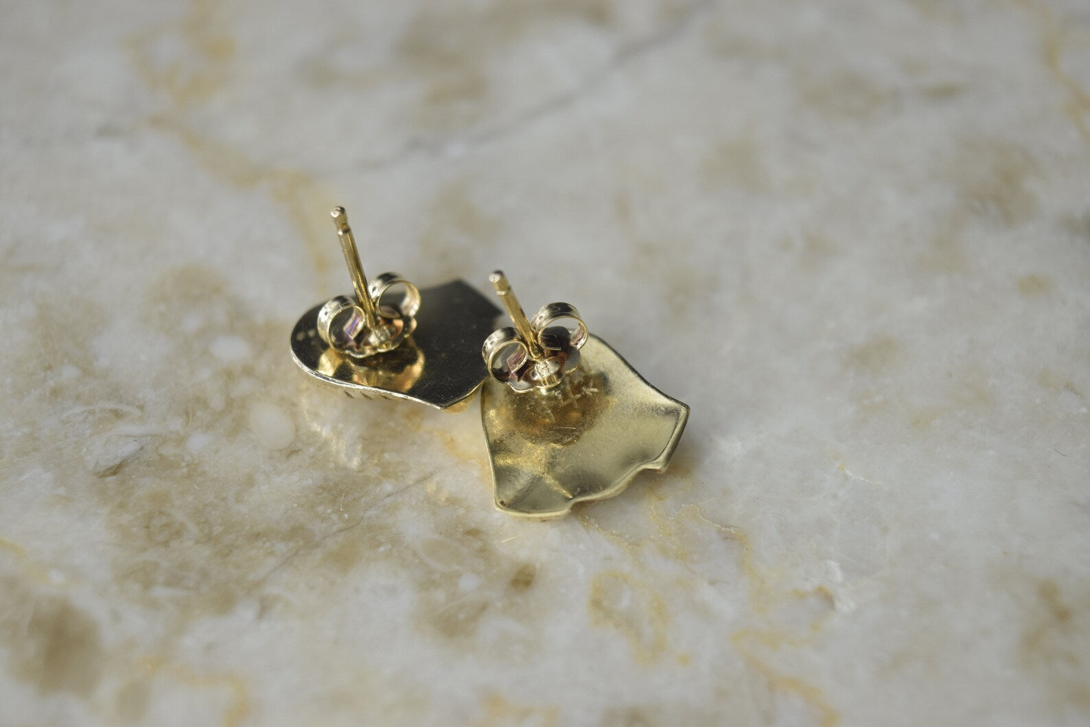 Vintage 14k Gold Pharaoh Head Stud Earrings