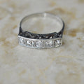 Antique Edwardian 18k White Gold Five Stone Band Ring