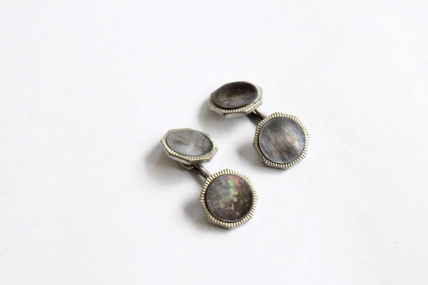 Antique Cuff Links with Abalone  c.1920s