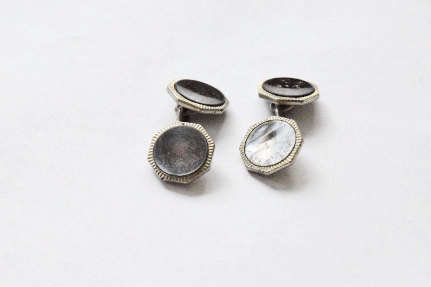 Antique Cuff Links with Abalone  c.1920s