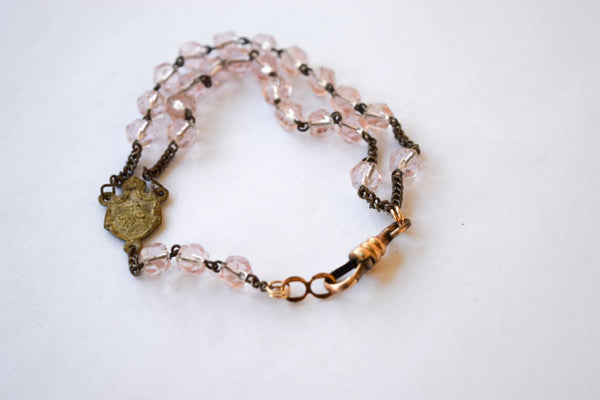 Handmade Reconstructed Antique Rosary Bracelet