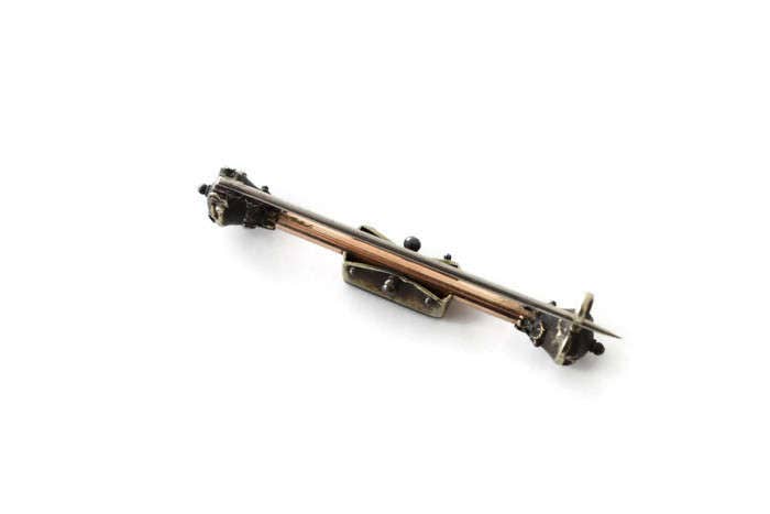 Antique Victorian Brooch With Engraved Bird Motif c.1880s