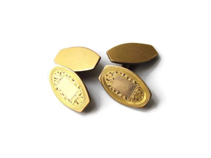Antique Cuff Links / Art Deco Gold Filled Cuff Links c.1920
