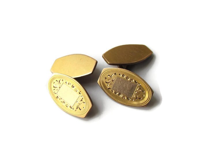 Antique Cuff Links / Art Deco Gold Filled Cuff Links c.1920