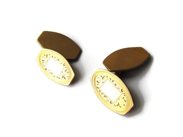 Antique Cuff Links / Art Deco Gold Filled Cuff Links c.1920