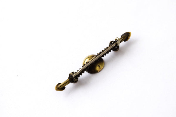 Antique Victorian Brooch With Moon and Flower Motif c.1880s