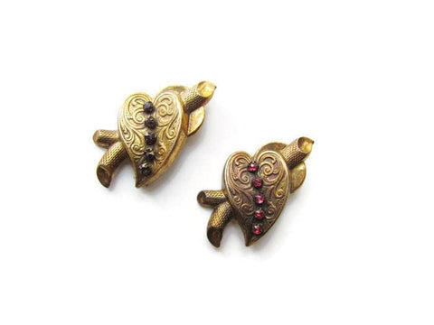 SALE- Antique Edwardian Love Brooch Pair c.1900