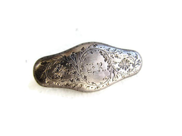 SALE- Antique Victorian Sterling Silver Monogram Brooch c.1880s