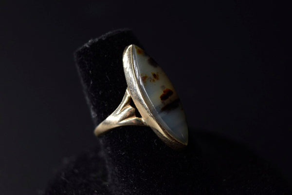 Antique 14k Gold Dendraric Agate Ring c.1910