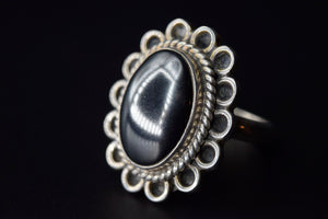 Vintage Mexican Sterling Silver Hematite Ring