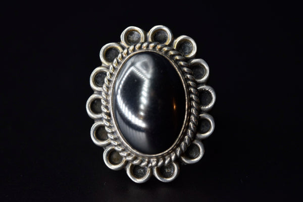 Vintage Mexican Sterling Silver Hematite Ring
