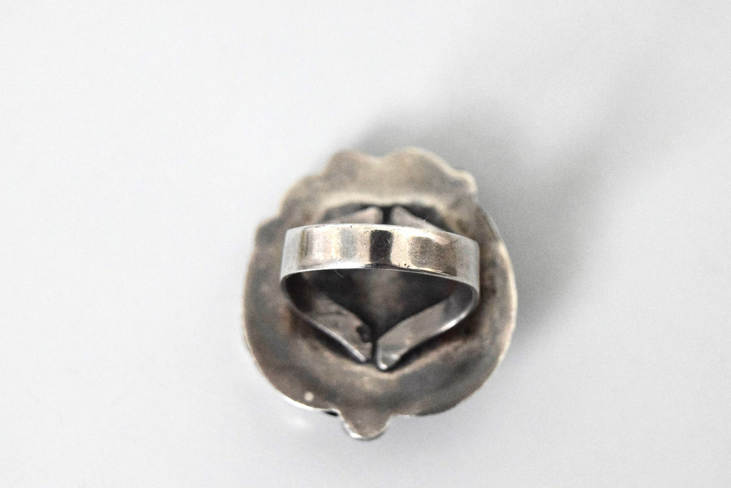 Vintage Native American Sterling Silver Ring With Turquoise