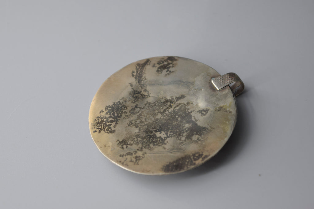 Antique Afghan Carnelian Intaglio in Silver Pendant