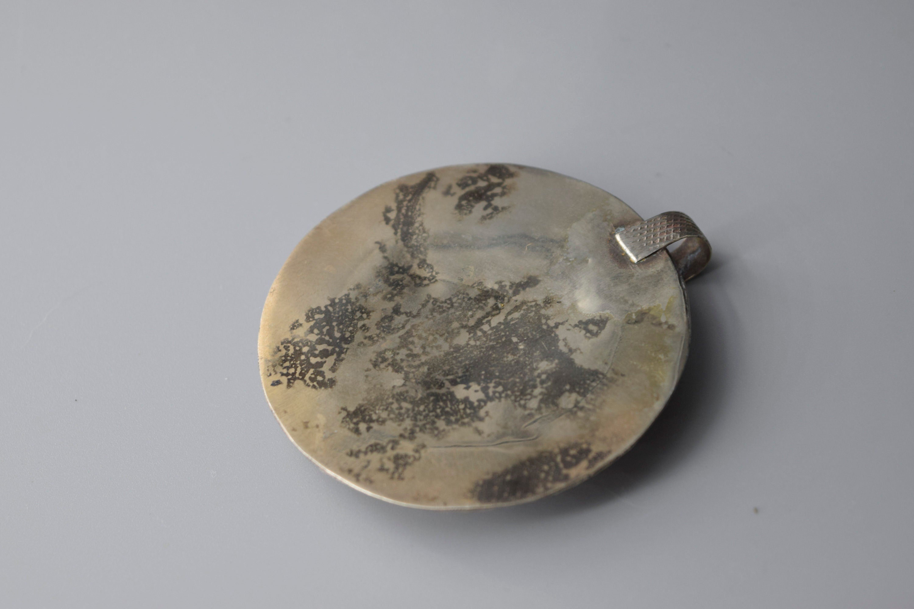 Antique Afghan Carnelian Intaglio in Silver Pendant