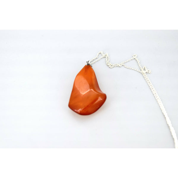 Vintage Amber Pendant with Sterling Silver Bail