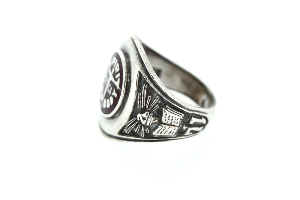 Vintage Class Ring Sterling Silver 1971 NY CA