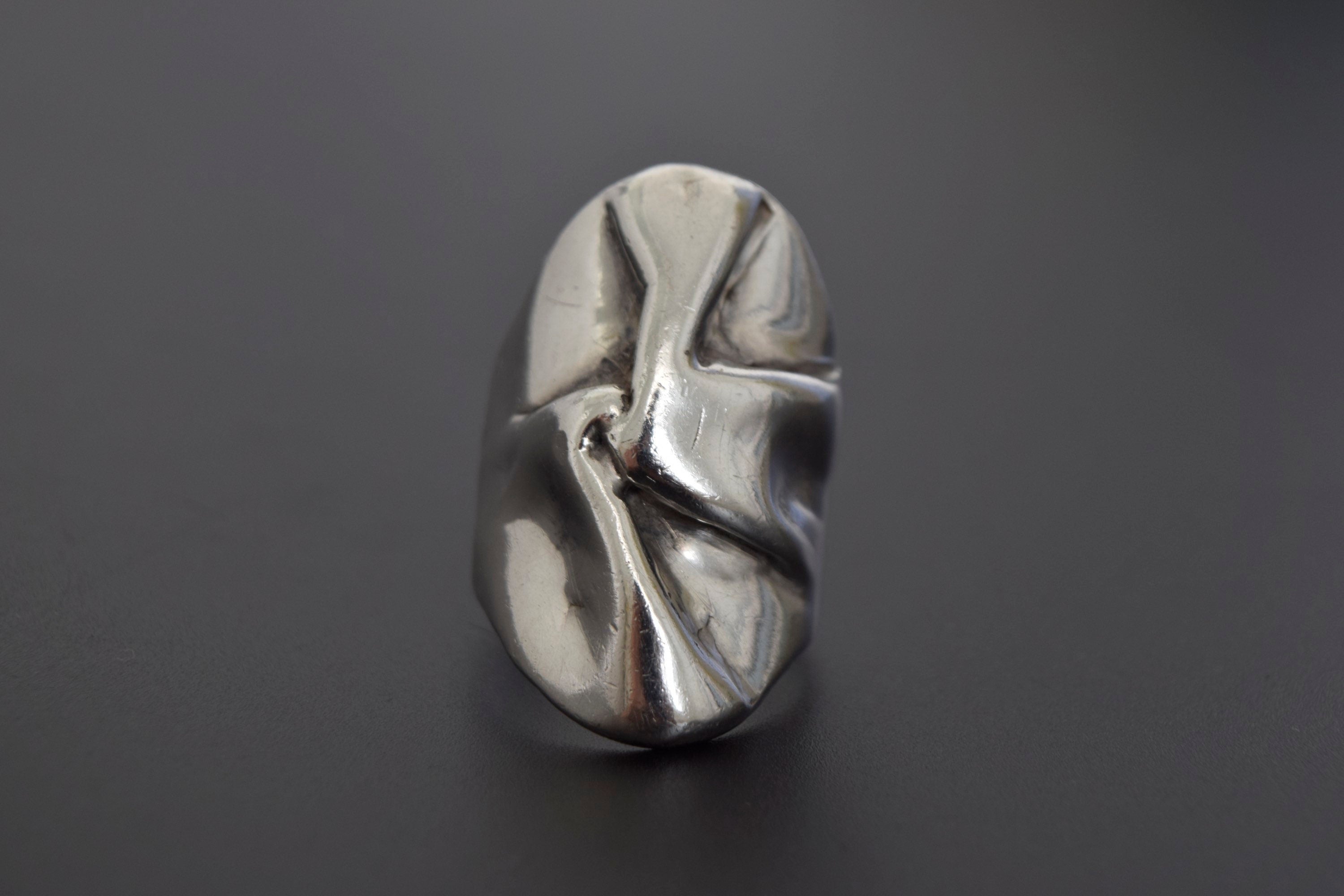 Vintage Artist Made Freeform Sterling Silver Ring