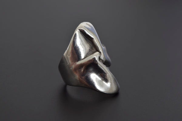 Vintage Artist Made Abstract Sterling Silver Ring