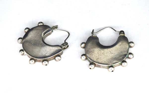 Vintage Sterling Silver Etruscan Style Bead Work Earrings
