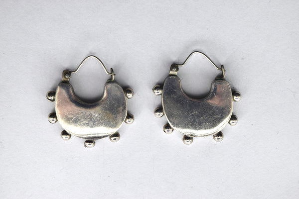 Vintage Sterling Silver Etruscan Style Bead Work Earrings